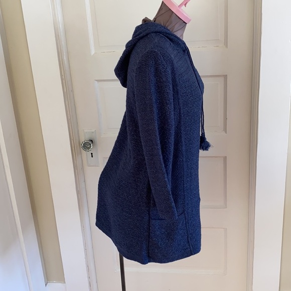 J Jill Blue Hooded Sweater Small - Picture 2 of 6